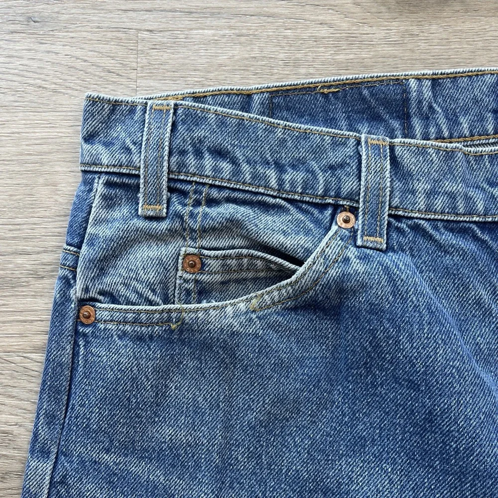 Vintage Levi's 517 Orange Tab Made in USA Boot Cut Jeans Men's 38x32 Blue Denim